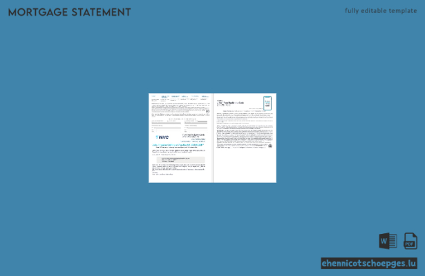 Wise Bank Hypothekendarlehensabrechnung aus Großbritannien (Word- und PDF-Format, 4 Seiten, Beispielvorschau)